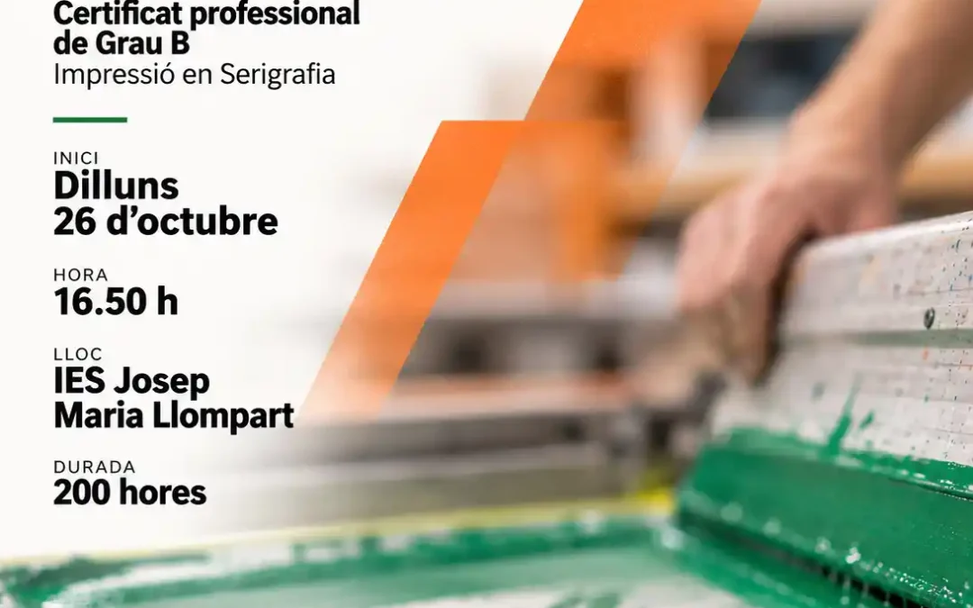 Comença el certificat professional de Grau B d’Impressió en Serigrafia